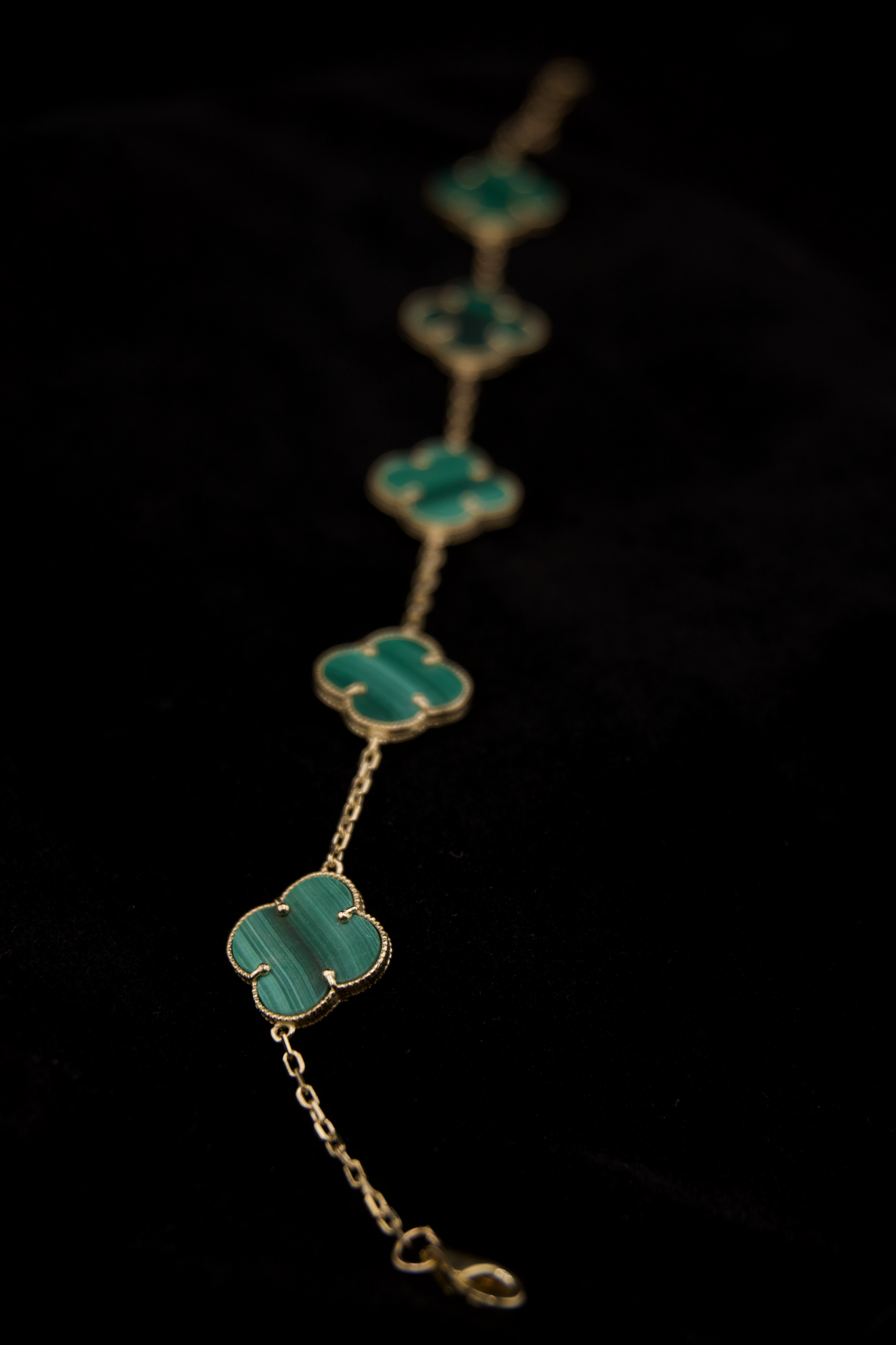 10k Green 5 Clover Bracelet