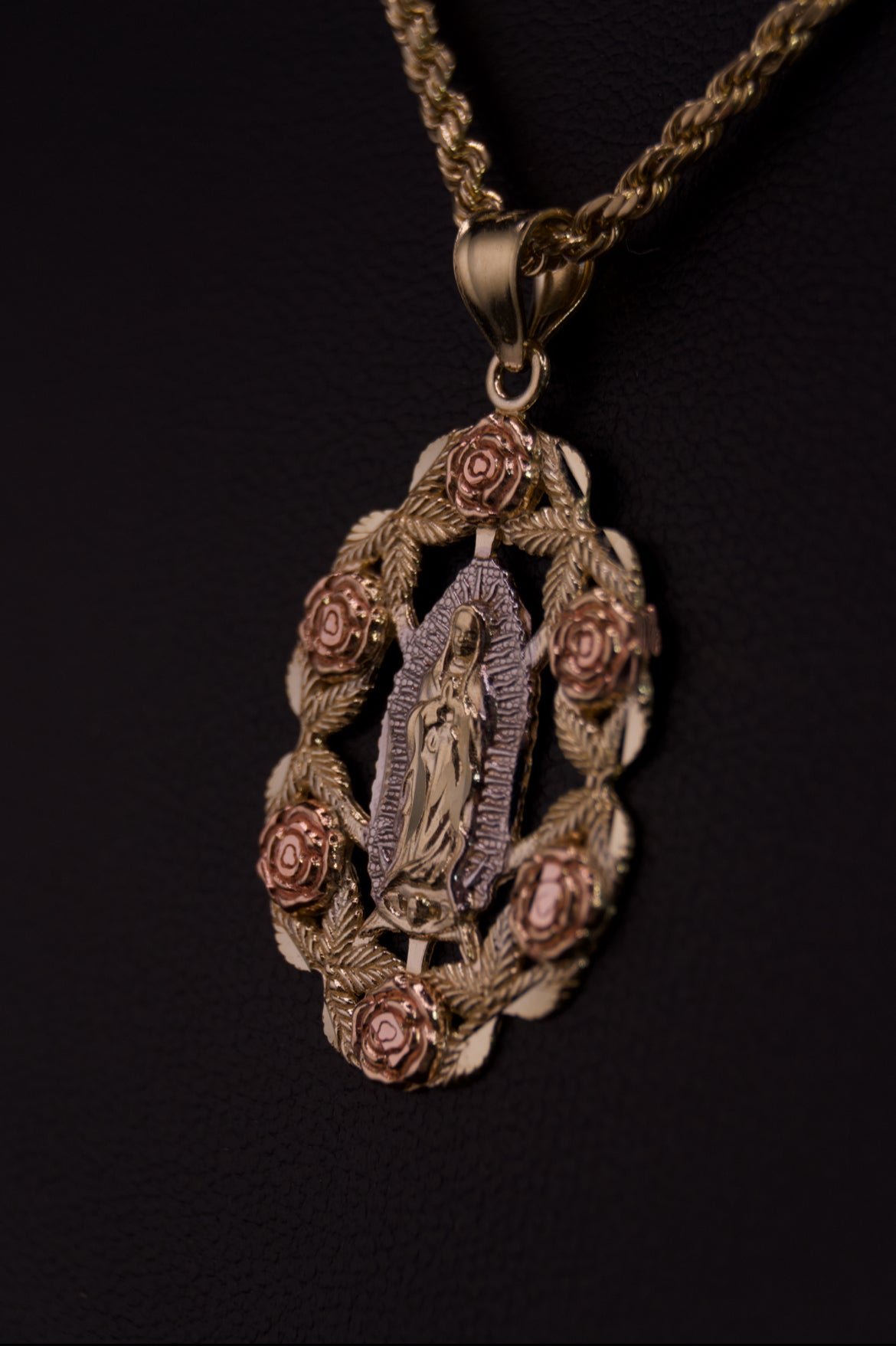 10k Tri-Color St. Mary Pendant