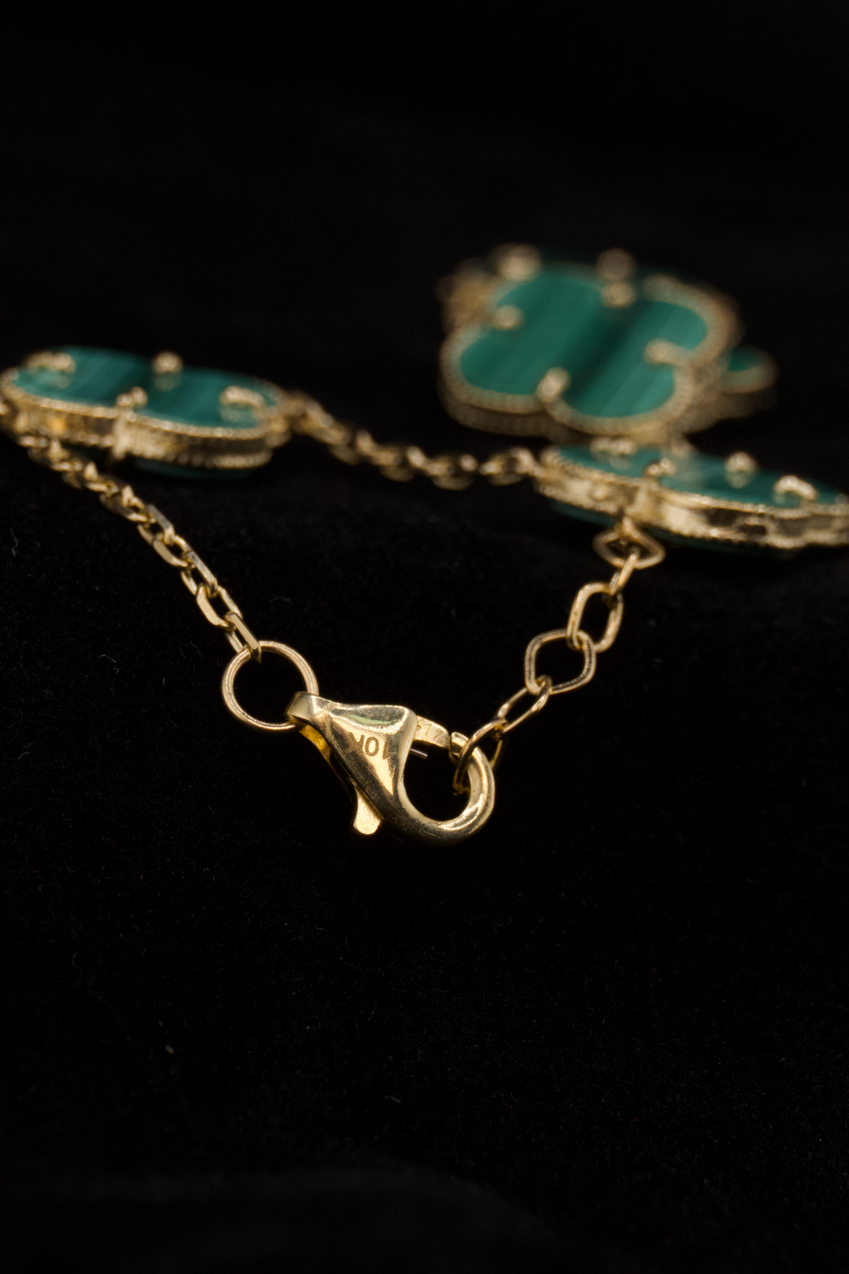 10k Green 5 Clover Bracelet