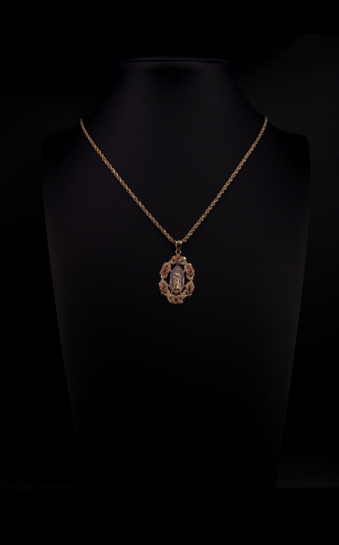 10k Tri-Color St. Mary Pendant