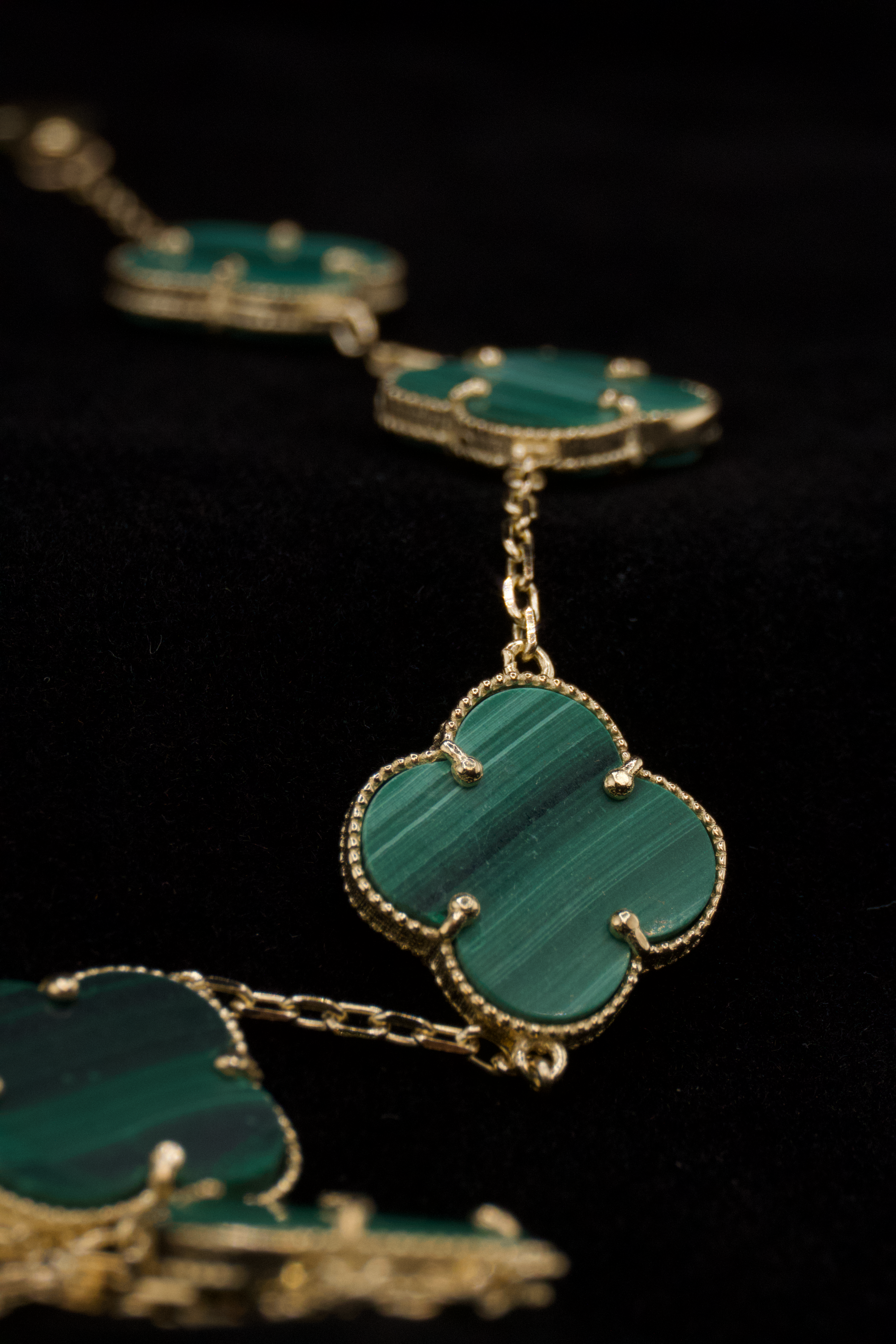 10k Green 5 Clover Bracelet