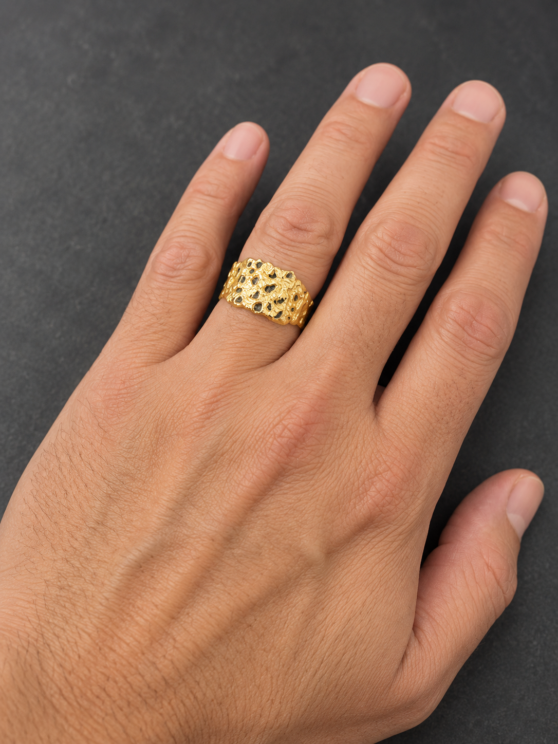 10k Large Nugget Ring
